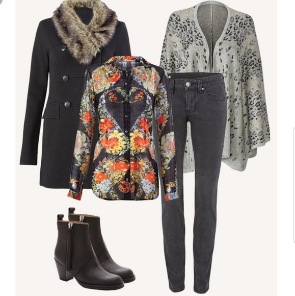 CAbi 3072 Floral Print Semi Sheer Button Up Shirt - Picture 8 of 8